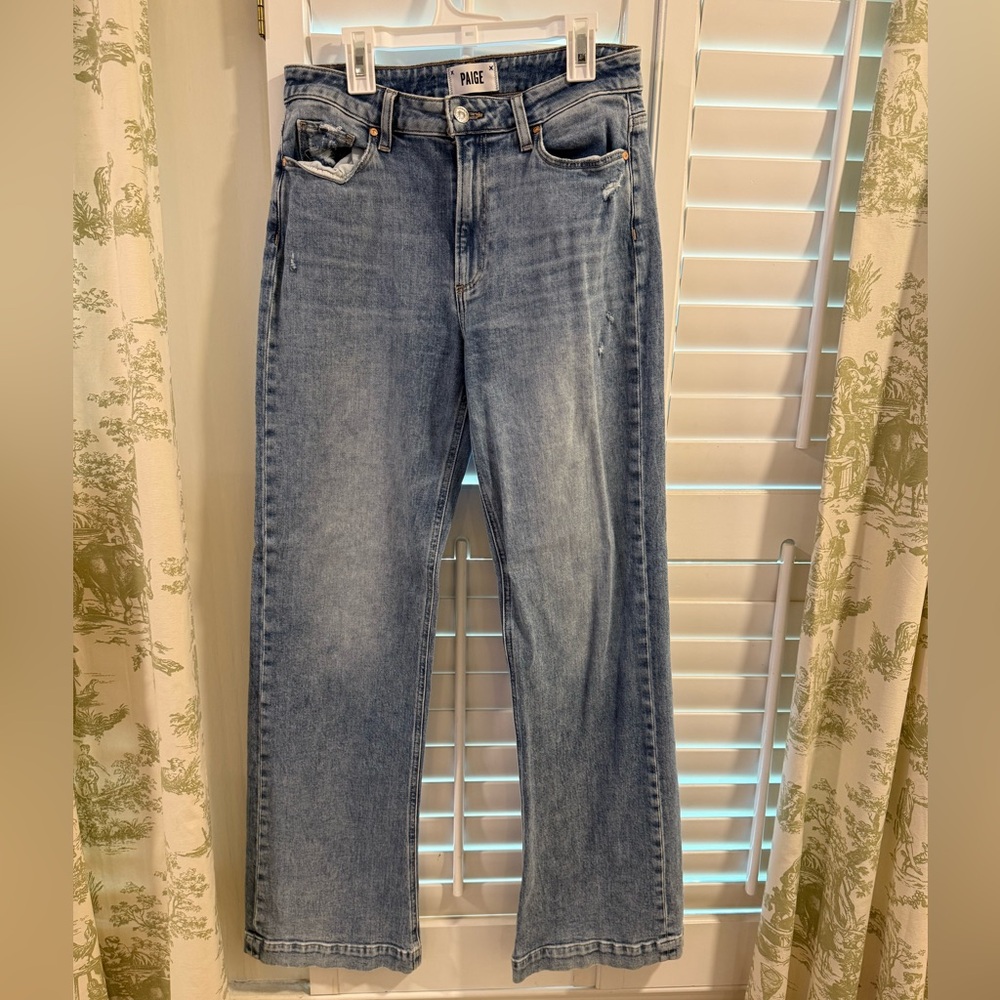 PAIGE Women's Leenah 32in Jeans Light “lizard” wash size 27